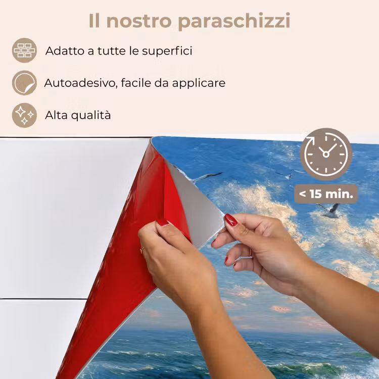 Paraschizzi cucina - Mare - Onde - Rocce - Gabbiani — 4