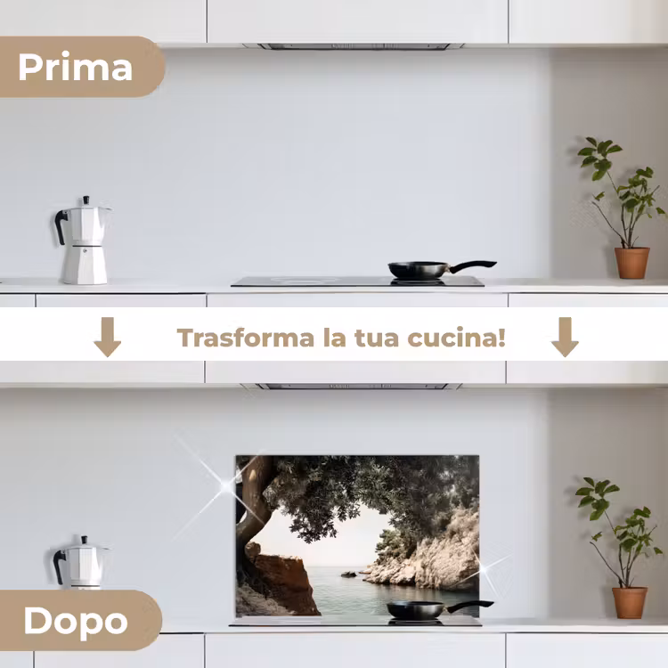 Paraschizzi cucina - Rocce - Mare - Albero - Verde — 7