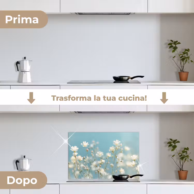 Paraschizzi cucina - Steli - Fiori - Aria - Bianco — 7