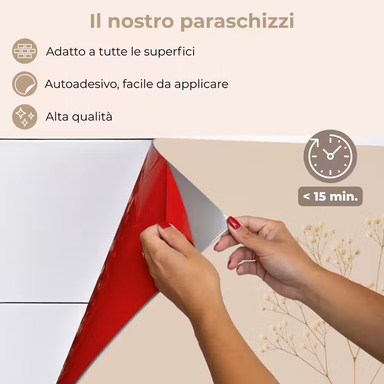 Paraschizzi cucina - Vaso - Rami - Fiori - Bianco — 4
