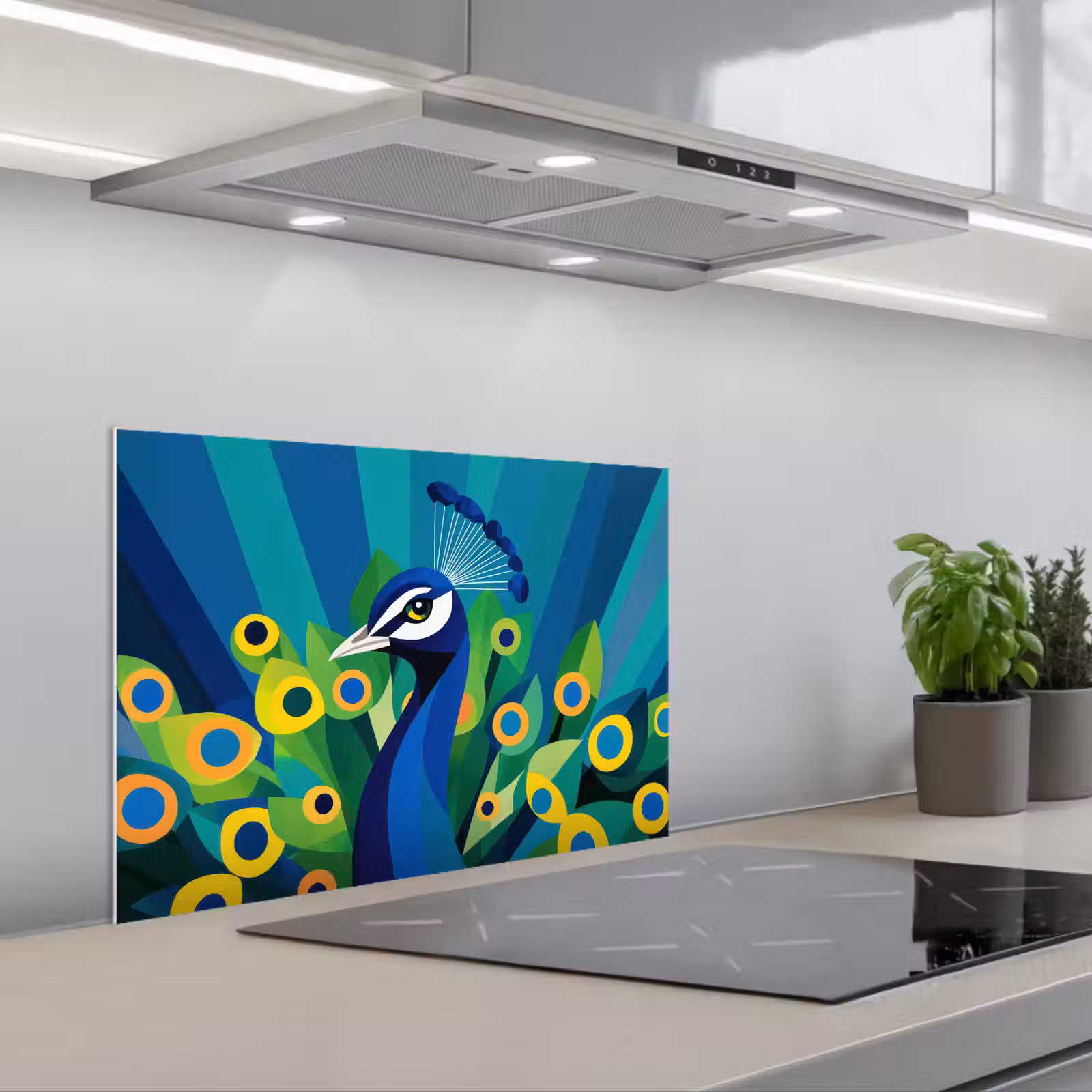 Paraschizzi cucina - Pavone - Cerchi - Blu — 1