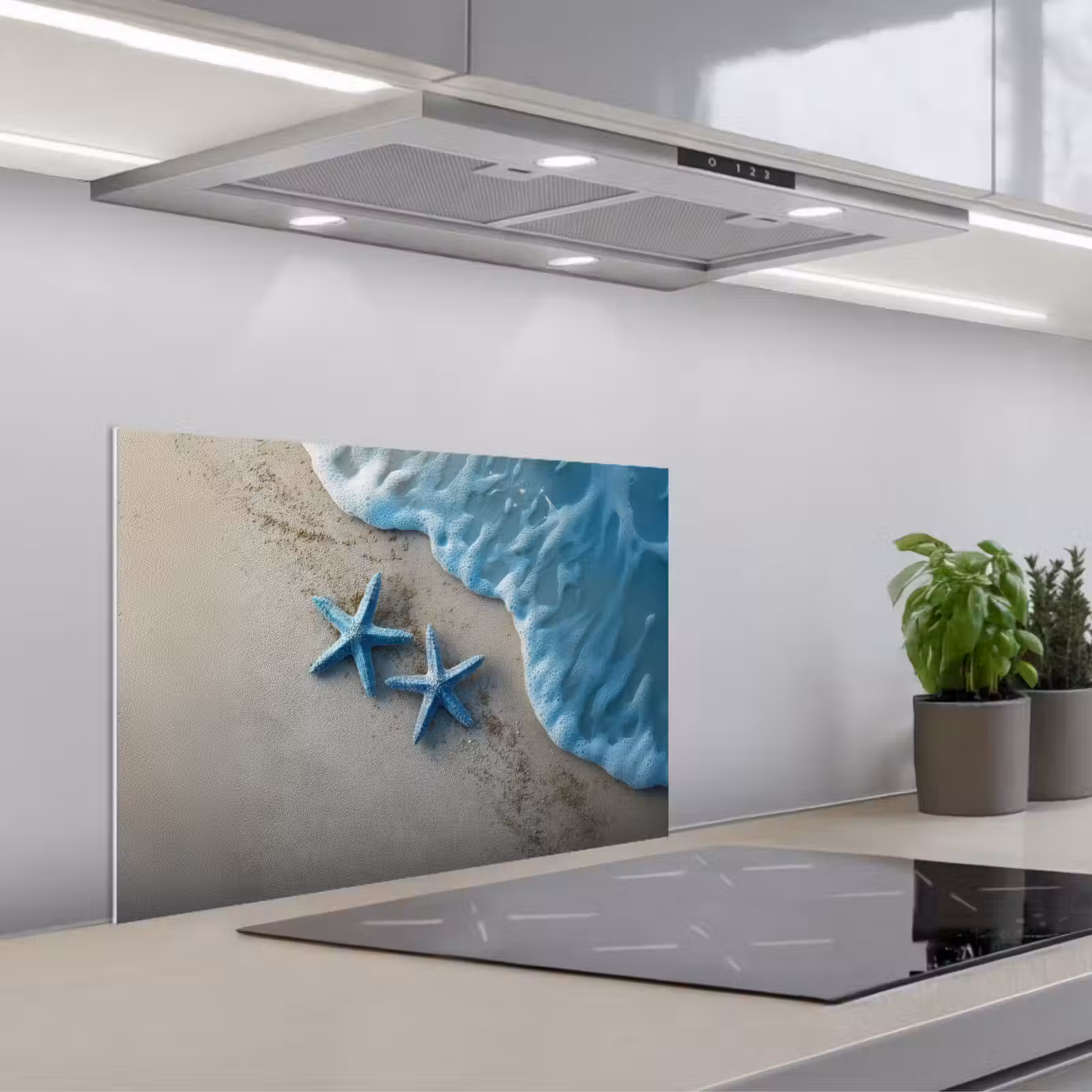 Paraschizzi cucina - Stella marina - Sabbia - Mare - Blu — 1