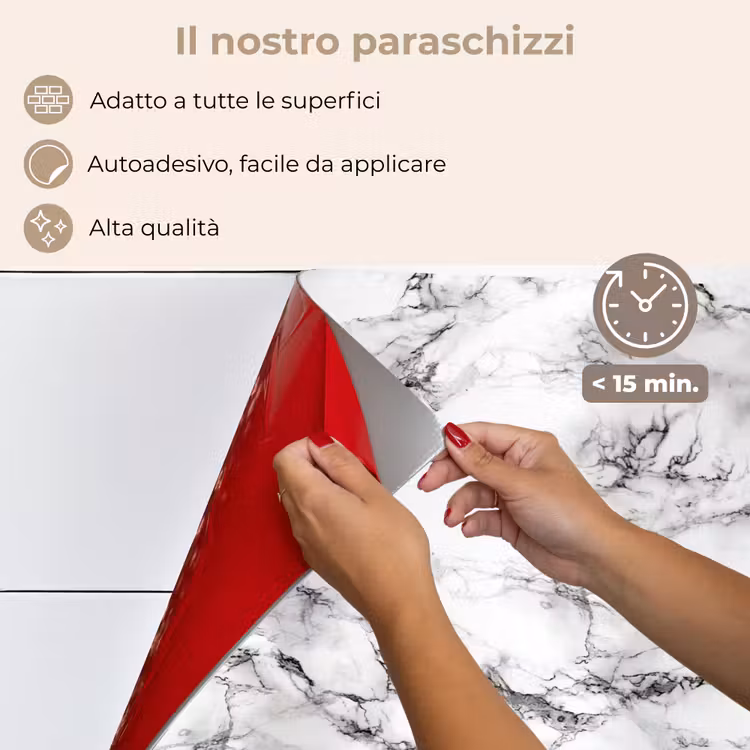 Paraschizzi cucina - Marmo - Nero - Drammatico - Bianco — 4