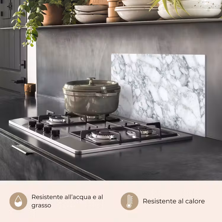 Paraschizzi cucina - Mosaico - Marmo - Bianco - Irregolare — 2