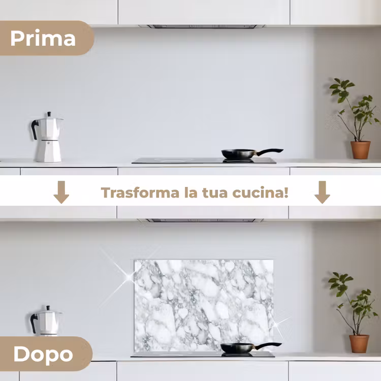 Paraschizzi cucina - Mosaico - Marmo - Bianco - Irregolare — 7