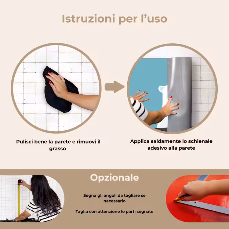 Paraschizzi cucina - Orso polare - Azzurro - Minimalista — 6