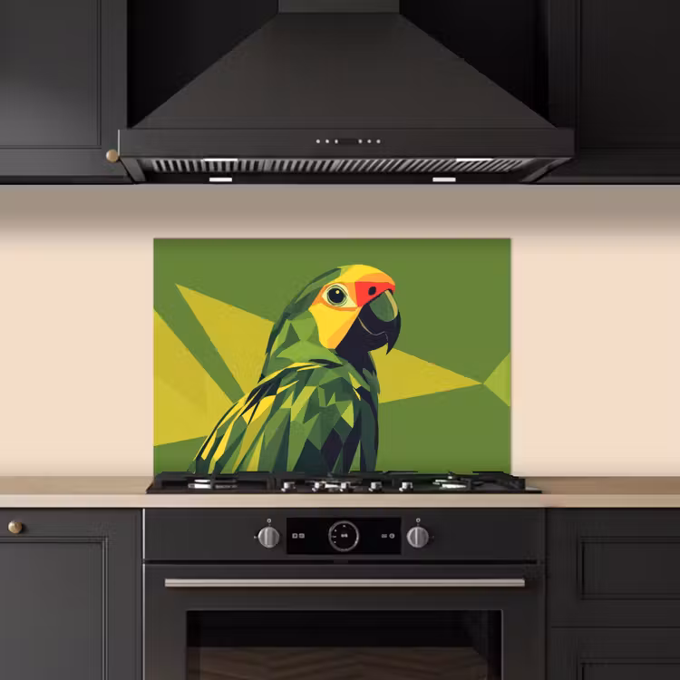 Paraschizzi cucina - Pappagallo - Verde - Becco - Astratto — 5