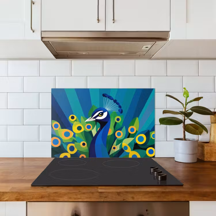Paraschizzi cucina - Pavone - Cerchi - Blu — 3