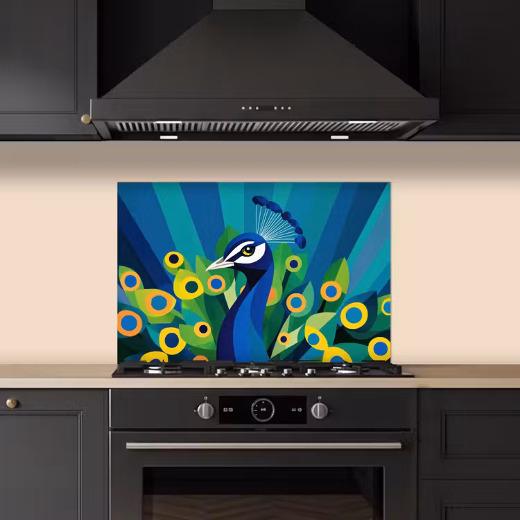 Paraschizzi cucina - Pavone - Cerchi - Blu — 5