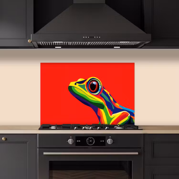 Paraschizzi cucina - Rana - Colorata - A strisce - Occhi — 5