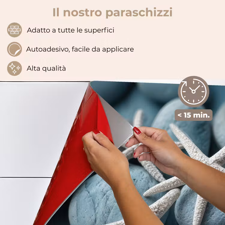 Paraschizzi cucina - Stella marina - Pietre - Bianco — 4