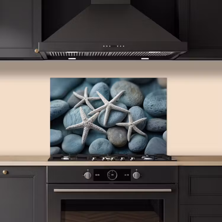 Paraschizzi cucina - Stella marina - Pietre - Bianco — 5