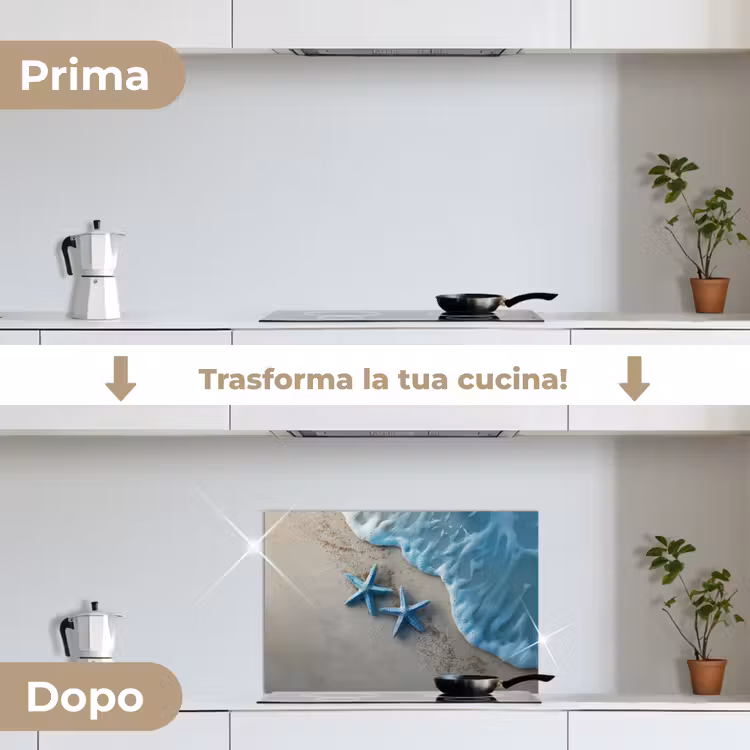 Paraschizzi cucina - Stella marina - Sabbia - Mare - Blu — 7