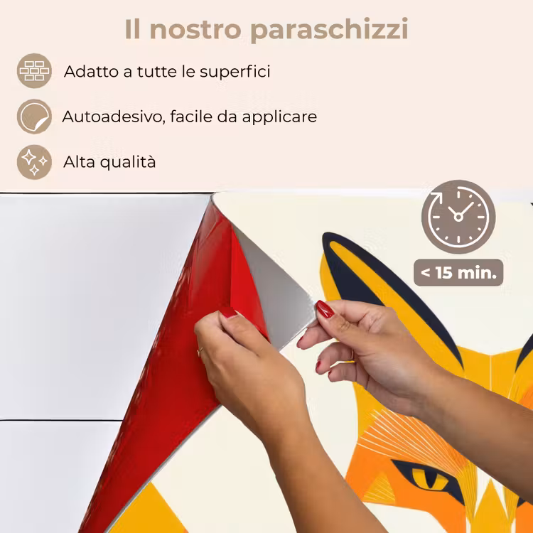 Paraschizzi cucina - Volpe - Arancione - Astratto - Triangoli — 4