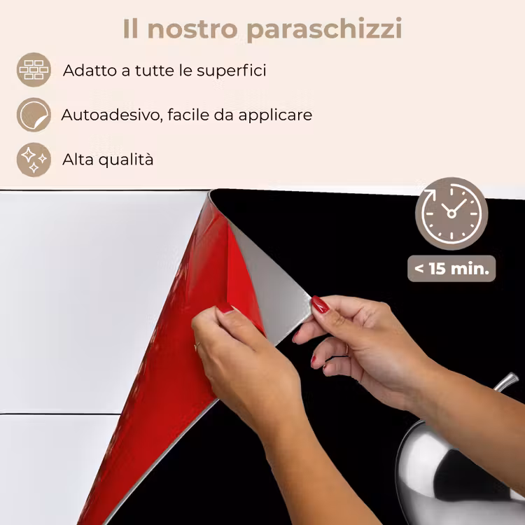 Paraschizzi cucina - Mela - Metallizzato - Simmetrico — 4