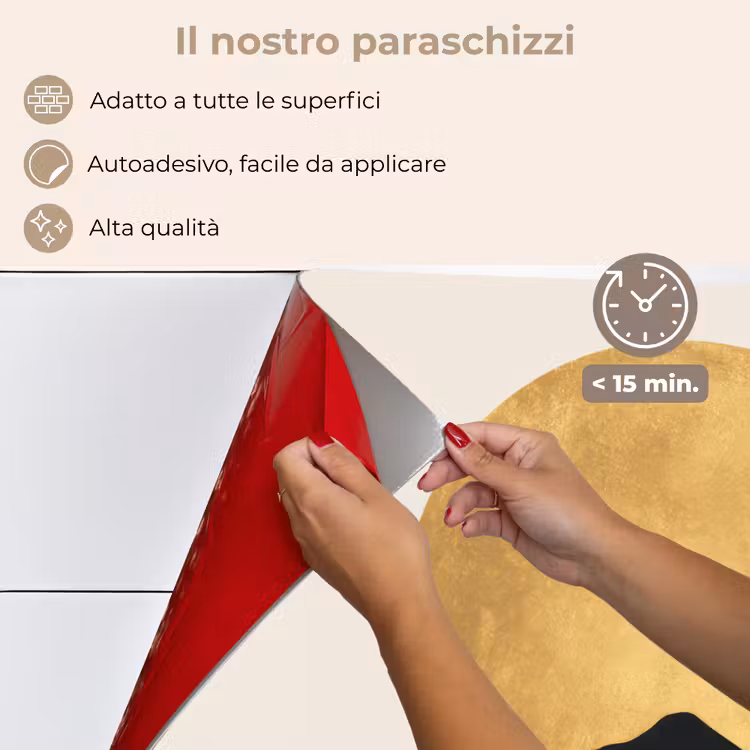 Paraschizzi cucina - Sagome di montagna - Cerchio d'oro - Beige — 4