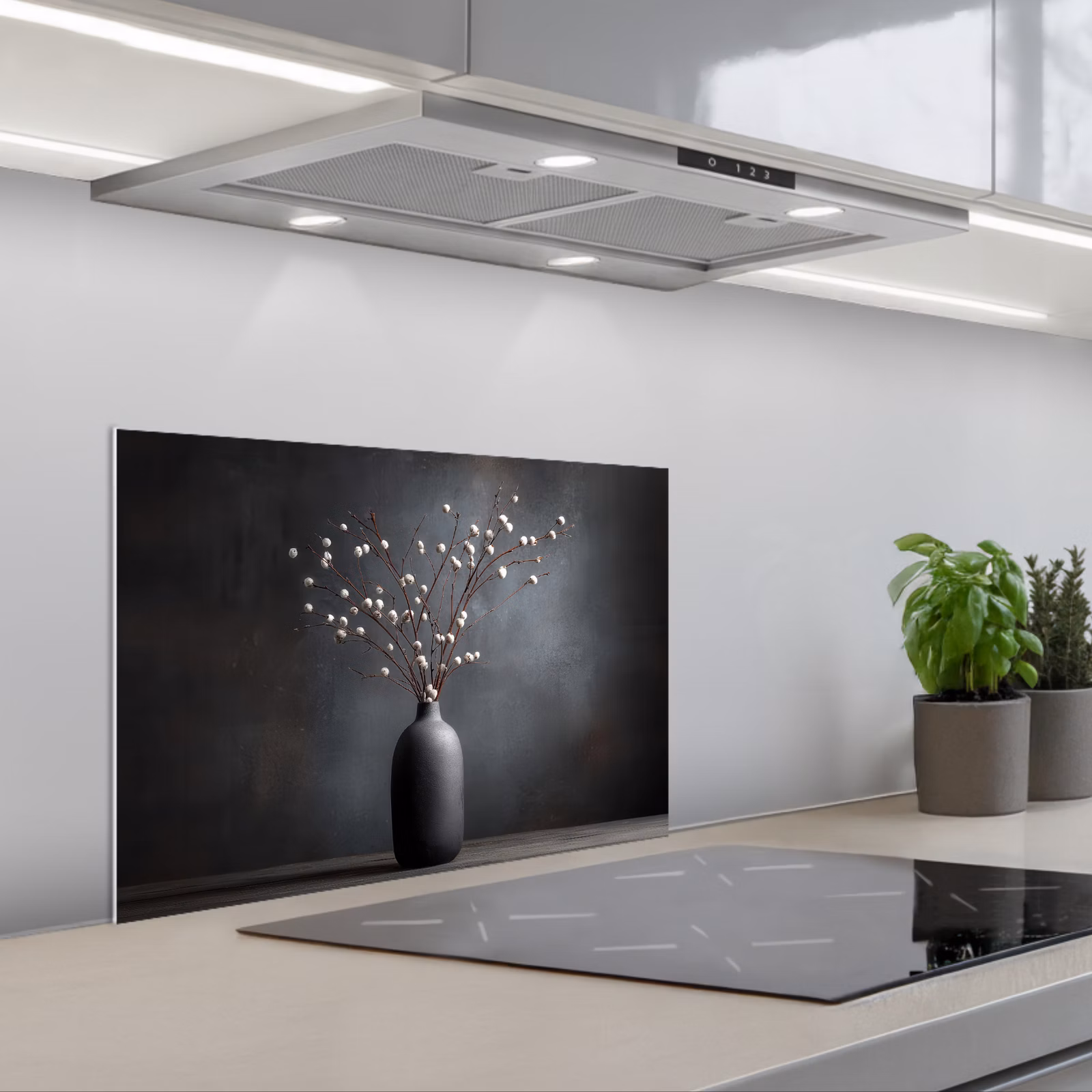 Paraschizzi cucina - Rami - Vaso - Sfere - Bianco — 1