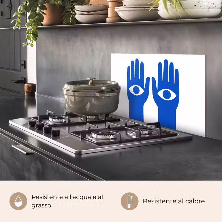 Paraschizzi cucina - Mani - Due - Occhi - Blu — 2
