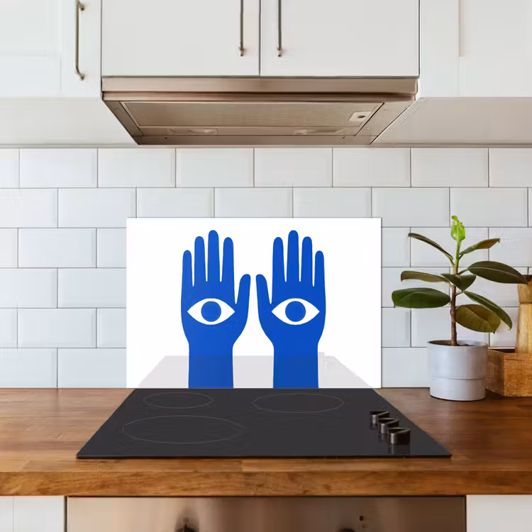 Paraschizzi cucina - Mani - Due - Occhi - Blu — 3