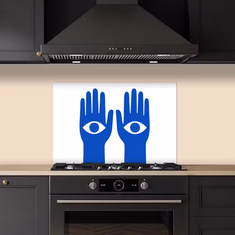 Paraschizzi cucina - Mani - Due - Occhi - Blu — 5