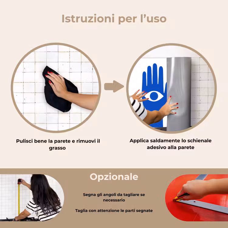 Paraschizzi cucina - Mani - Due - Occhi - Blu — 6