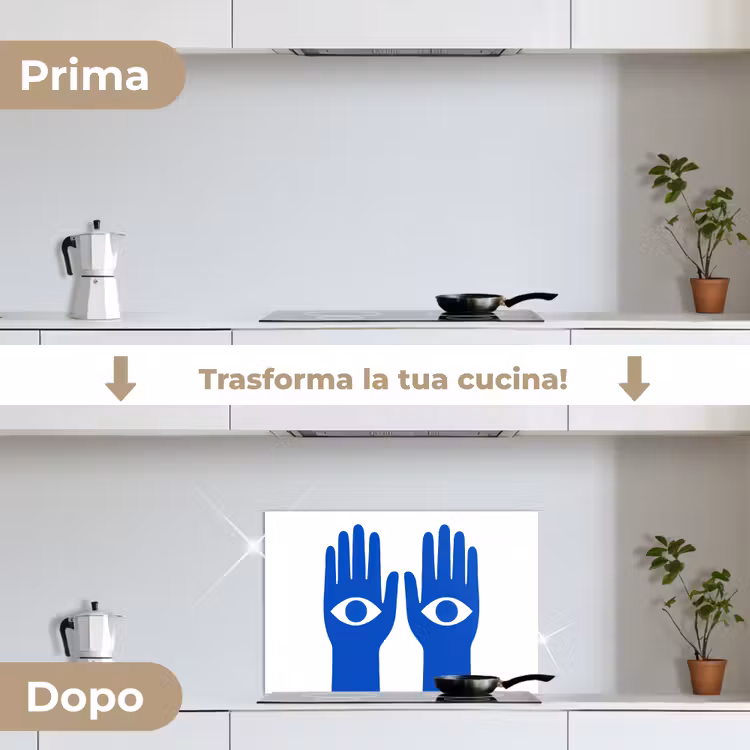 Paraschizzi cucina - Mani - Due - Occhi - Blu — 7