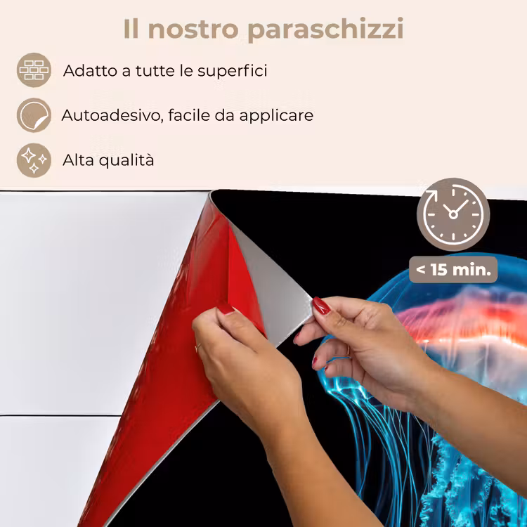 Paraschizzi cucina - Medusa - Tentacoli - Blu - Luce — 4
