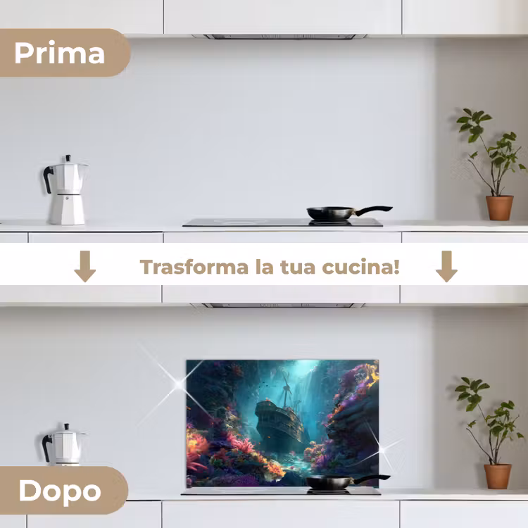 Paraschizzi cucina - Nave - Legno - Barriere coralline - Luce del sole — 7