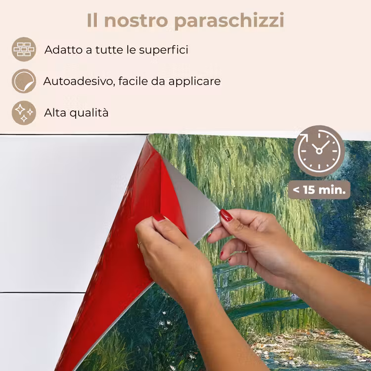 Paraschizzi cucina - Ponte - Legno - Stagno - Ninfee — 4