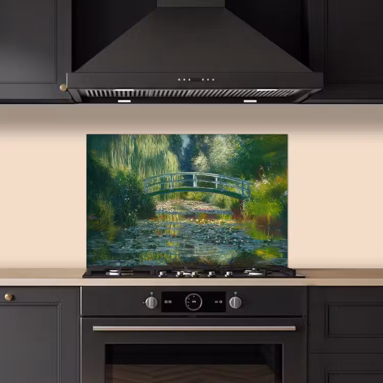 Paraschizzi cucina - Ponte - Legno - Stagno - Ninfee — 5