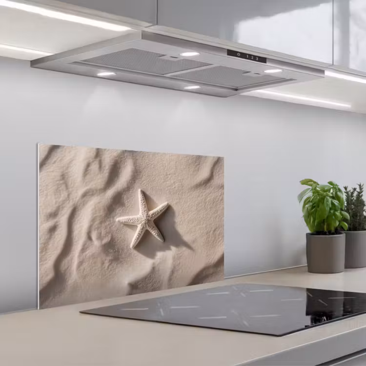 Paraschizzi cucina - Spiaggia - Stella marina - Sabbia - Beige — 1