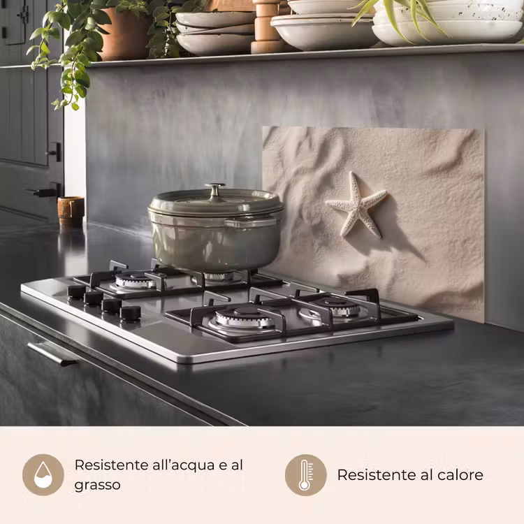 Paraschizzi cucina - Spiaggia - Stella marina - Sabbia - Beige — 2