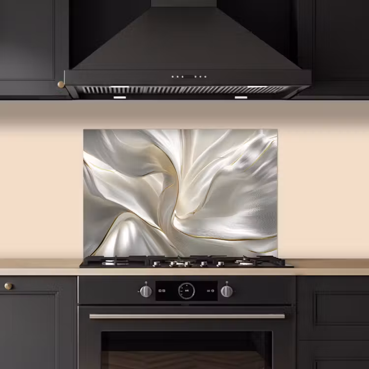 Paraschizzi cucina - Tessuto - Pieghe - Oro — 5