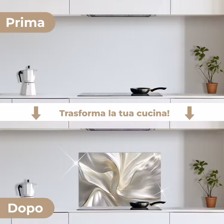 Paraschizzi cucina - Tessuto - Pieghe - Oro — 7