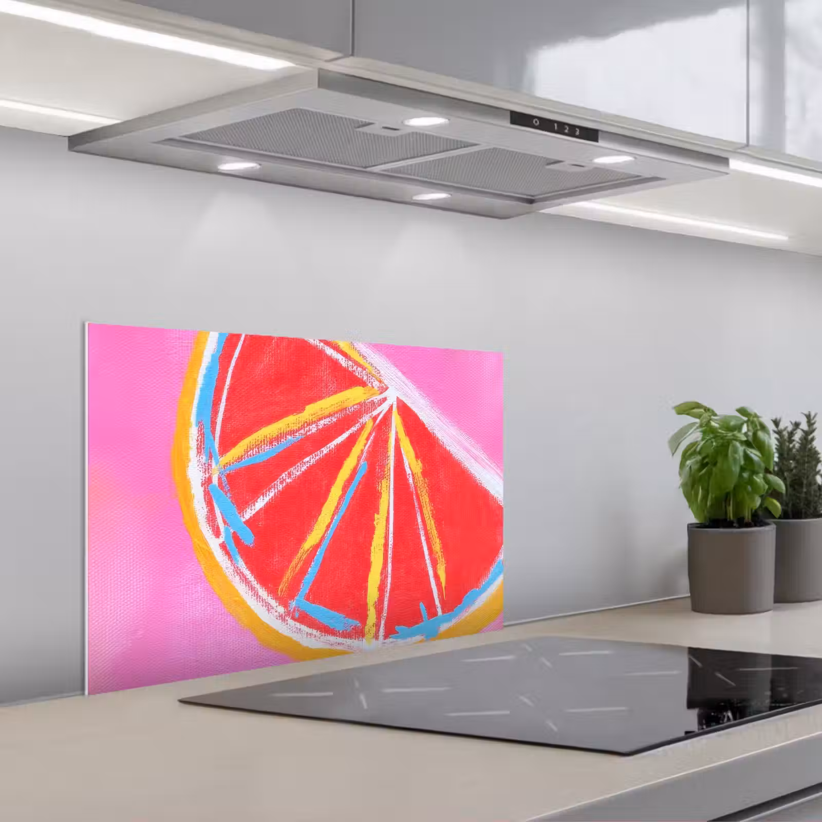 Paraschizzi cucina - Pompelmo - Dipinto - Rosa - Righe — 1