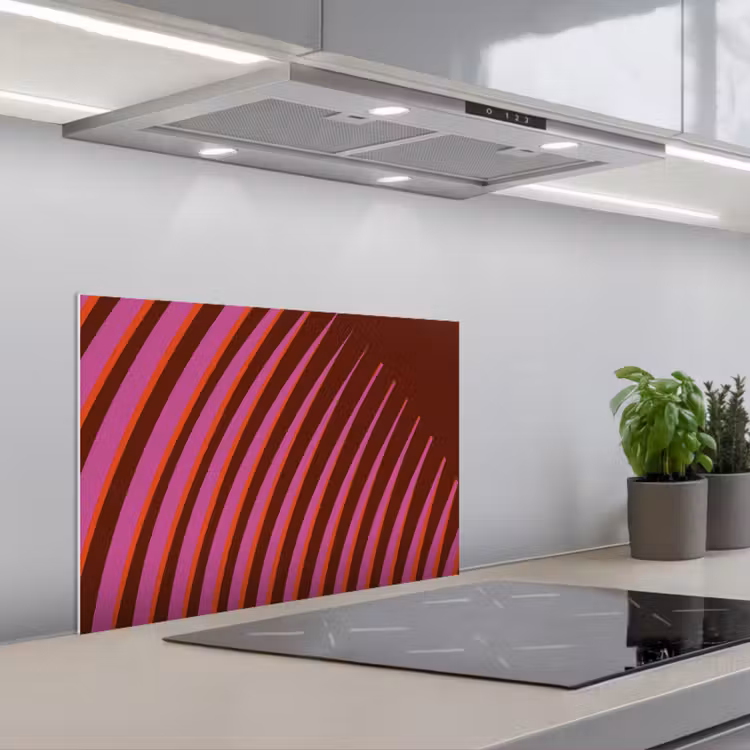 Paraschizzi cucina - Linee - Rosso - Movimento — 1