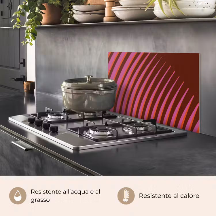 Paraschizzi cucina - Linee - Rosso - Movimento — 2