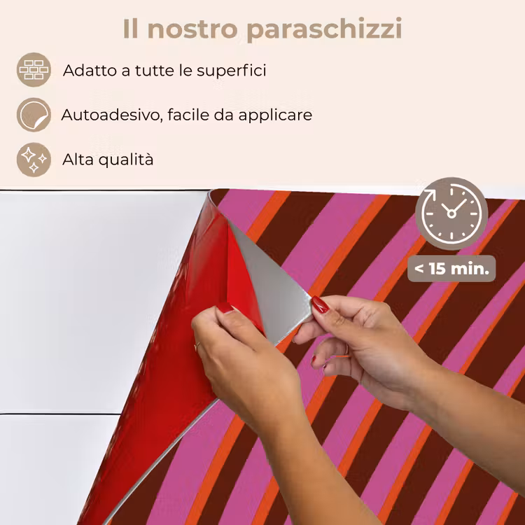 Paraschizzi cucina - Linee - Rosso - Movimento — 4