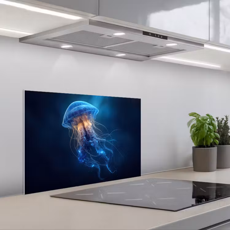 Paraschizzi cucina - Medusa - Luminosa - Tentacoli - Blu — 1