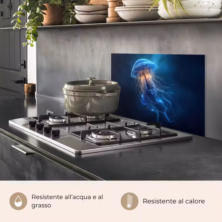 Paraschizzi cucina - Medusa - Luminosa - Tentacoli - Blu — 2