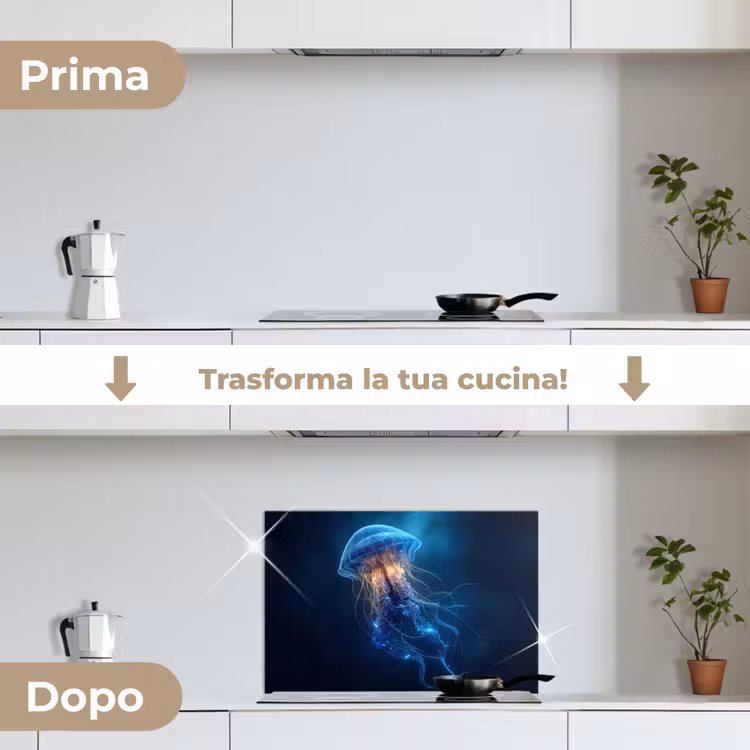 Paraschizzi cucina - Medusa - Luminosa - Tentacoli - Blu — 7