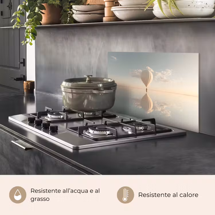 Paraschizzi cucina - Mongolfiera - Nuvole - Acqua - Blu — 2