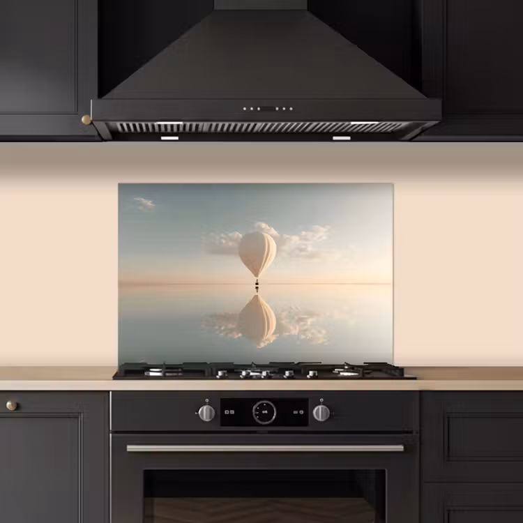 Paraschizzi cucina - Mongolfiera - Nuvole - Acqua - Blu — 5