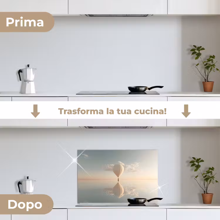 Paraschizzi cucina - Mongolfiera - Nuvole - Acqua - Blu — 7
