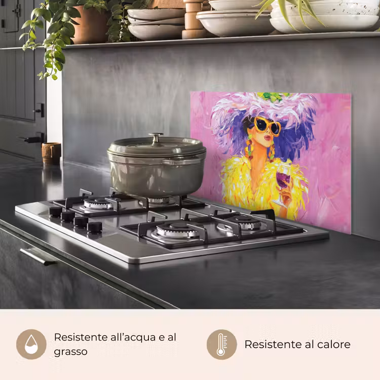 Paraschizzi cucina - Occhiali da sole - Donna - Cappotto - Piume — 2
