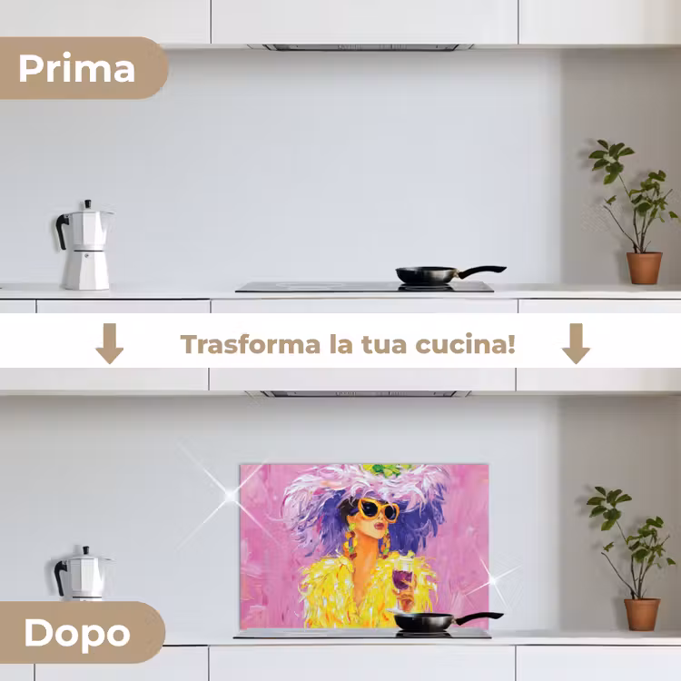 Paraschizzi cucina - Occhiali da sole - Donna - Cappotto - Piume — 7