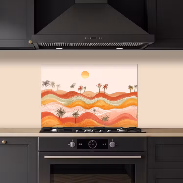 Paraschizzi cucina - Paesaggio astratto - Palme - Colorato — 5