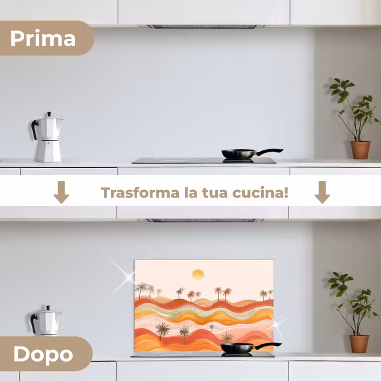 Paraschizzi cucina - Paesaggio astratto - Palme - Colorato — 7