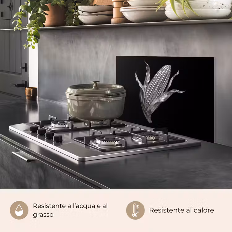 Paraschizzi cucina - Pannocchia - Metallo lucido - Elegante — 2