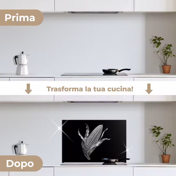 Paraschizzi cucina - Pannocchia - Metallo lucido - Elegante — 7